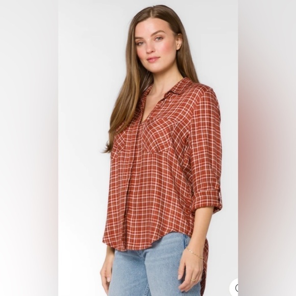Velvet heart Plaid shirt 1X - Picture 5 of 9